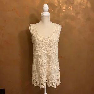 Jennie and Marlis Sz M Tank Tunic cream color